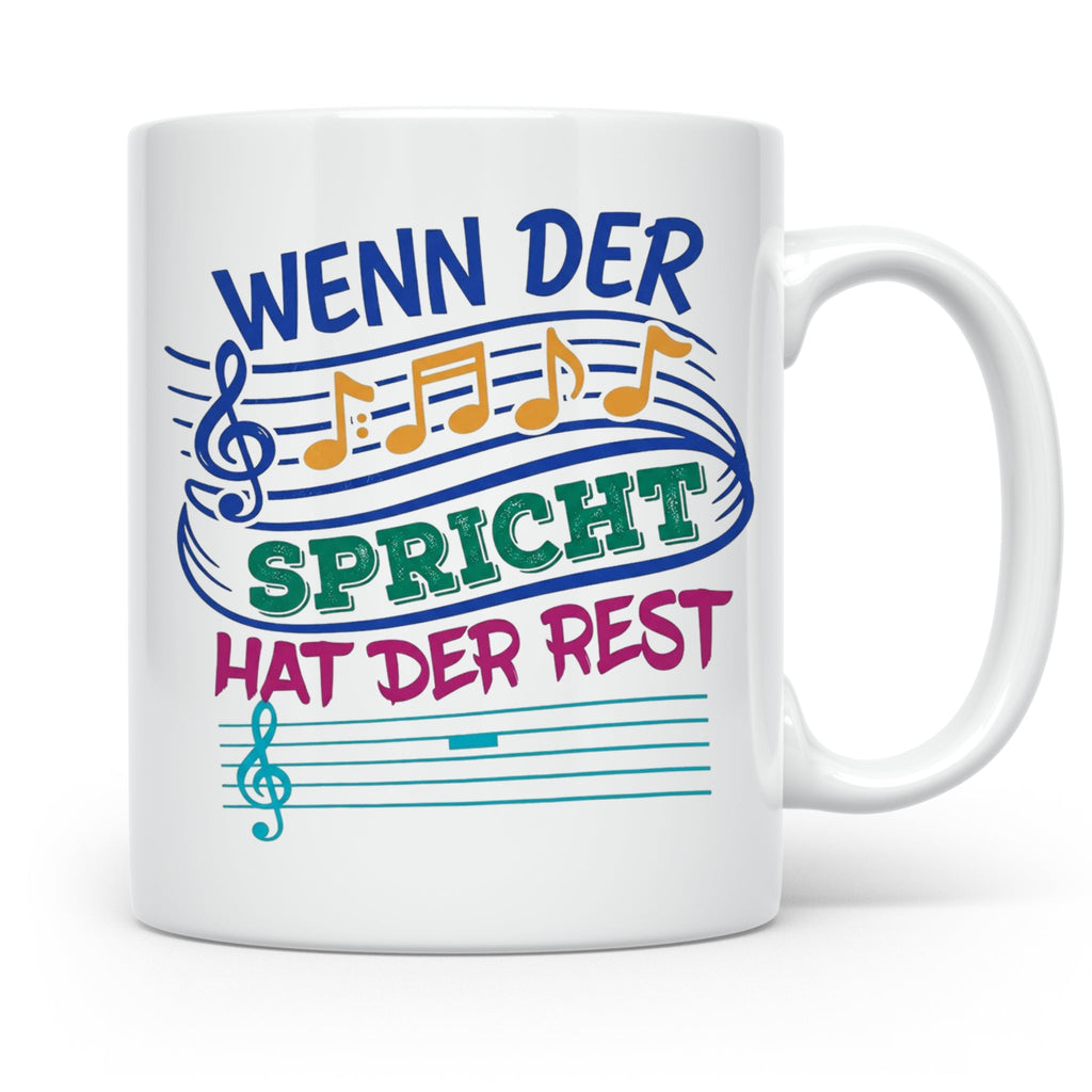 Musiker Tasse mit Spruch Wenn die Musik spricht Kaffeetasse  – Weiß [farbe:weiß]