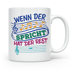 Musiker Tasse mit Spruch Wenn die Musik spricht Kaffeetasse  – Weiß [farbe:weiß]