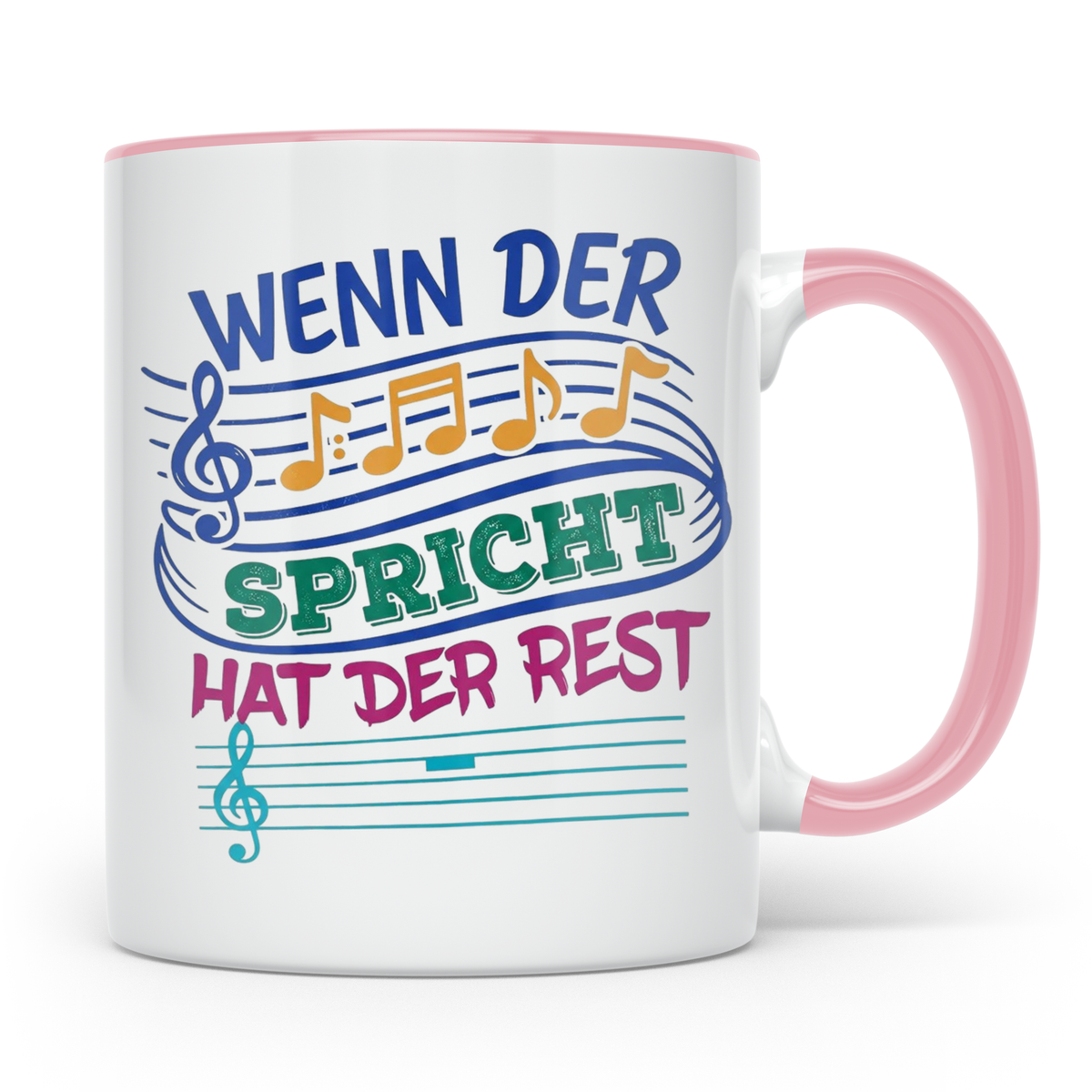 Musiker Tasse mit Spruch Wenn die Musik spricht Kaffeetasse  – Rosa [farbe:rosa]