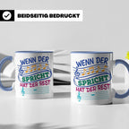 Musiker Tasse mit Spruch Wenn die Musik spricht Kaffeetasse  – Blau [farbe:blau]