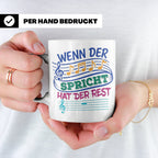 Musiker Tasse mit Spruch Wenn die Musik spricht Kaffeetasse  – Weiß [farbe:weiß]