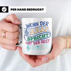 Musiker Tasse mit Spruch Wenn die Musik spricht Kaffeetasse  – Weiß [farbe:weiß]