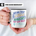 Musiker Tasse mit Spruch Wenn die Musik spricht Kaffeetasse  – Schwarz [farbe:schwarz]