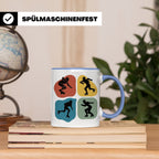 Roller Derby Tasse mit Skaterin Silhouetten im Retro Design. – Blau [farbe:blau]