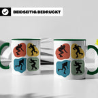 Roller Derby Tasse mit Skaterin Silhouetten im Retro Design. – Grün [farbe:grün]