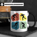 Roller Derby Tasse mit Skaterin Silhouetten im Retro Design. – Schwarz [farbe:schwarz]