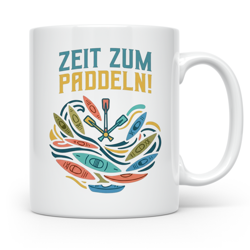Paddeln Tasse mit Spruch Zeit zum Paddeln! Kajak Kanu Kaffee – Weiß [farbe:weiß]