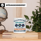 Schallplatten Tasse lustig Geld allein macht nicht glücklich – Weiß [farbe:weiß]