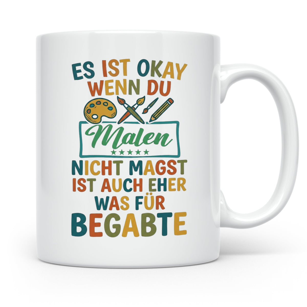 Maler Tasse mit Spruch 'Was für Begabte' | Künstler Geschenk – Weiß [farbe:weiß]