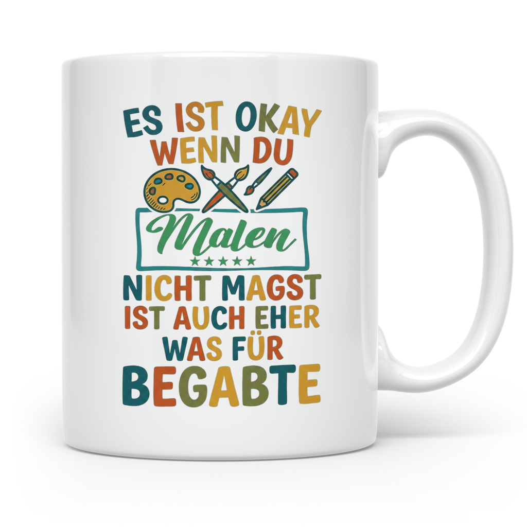 Maler Tasse mit Spruch 'Was für Begabte' | Künstler Geschenk – Weiß [farbe:weiß]