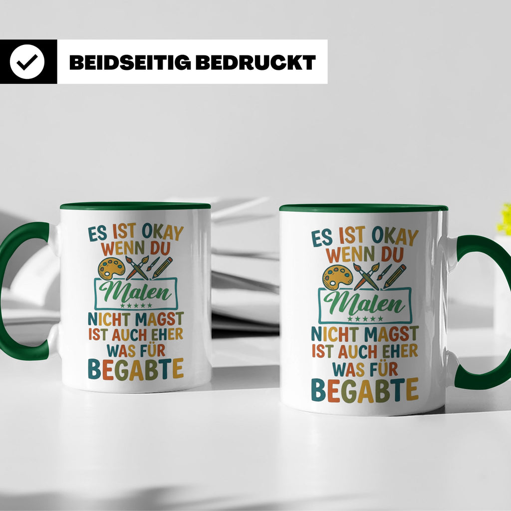 Maler Tasse mit Spruch 'Was für Begabte' | Künstler Geschenk – Grün [farbe:grün]