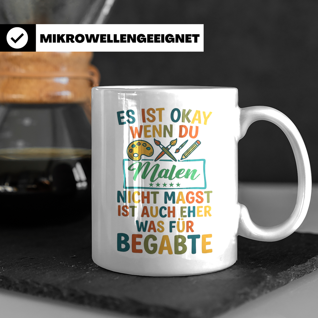 Maler Tasse mit Spruch 'Was für Begabte' | Künstler Geschenk – Weiß [farbe:weiß]