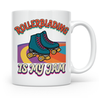 Rollerblading Tasse Is My Jam, Retro Rollschuh Design, 70er  – Weiß [farbe:weiß]
