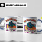Rollerblading Tasse Is My Jam, Retro Rollschuh Design, 70er  – Blau [farbe:blau]