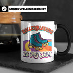 Rollerblading Tasse Is My Jam, Retro Rollschuh Design, 70er  – Schwarz [farbe:schwarz]