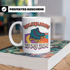 Rollerblading Tasse Is My Jam, Retro Rollschuh Design, 70er  – Weiß [farbe:weiß]