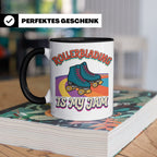 Rollerblading Tasse Is My Jam, Retro Rollschuh Design, 70er  – Schwarz [farbe:schwarz]