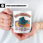 Rollerblading Tasse Is My Jam, Retro Rollschuh Design, 70er  – Weiß [farbe:weiß]