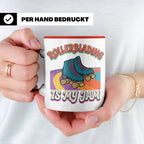 Rollerblading Tasse Is My Jam, Retro Rollschuh Design, 70er  – Rot [farbe:rot]