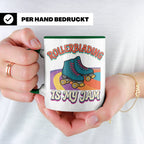 Rollerblading Tasse Is My Jam, Retro Rollschuh Design, 70er  – Grün [farbe:grün]