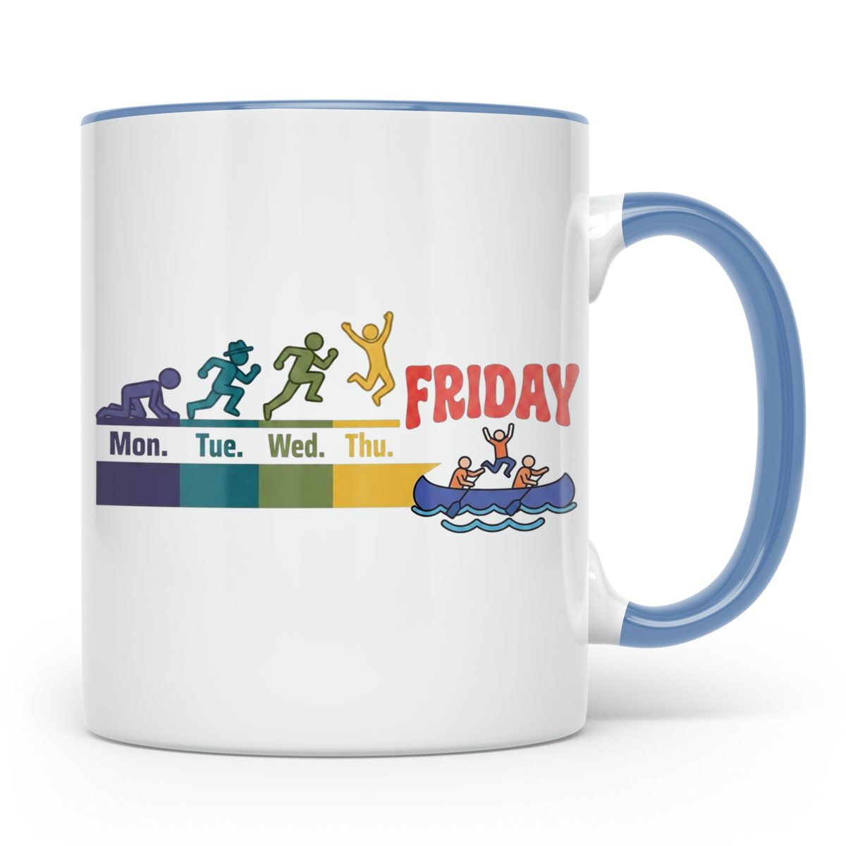 Kanu Tasse Wochenende Evolution Montag bis Freitag Bürohumor – Blau [farbe:blau]