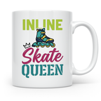 Inline Skate Queen Tasse für Skaterin, lustiger Rollerblade  – Weiß [farbe:weiß]