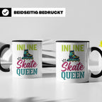 Inline Skate Queen Tasse für Skaterin, lustiger Rollerblade  – Schwarz [farbe:schwarz]