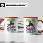 Inline Skate Queen Tasse für Skaterin, lustiger Rollerblade  – Rot [farbe:rot]