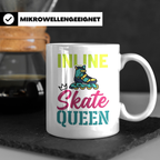 Inline Skate Queen Tasse für Skaterin, lustiger Rollerblade  – Weiß [farbe:weiß]