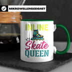 Inline Skate Queen Tasse für Skaterin, lustiger Rollerblade  – Grün [farbe:grün]