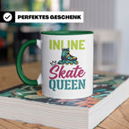 Inline Skate Queen Tasse für Skaterin, lustiger Rollerblade  – Grün [farbe:grün]