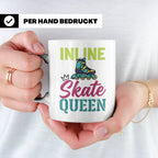 Inline Skate Queen Tasse für Skaterin, lustiger Rollerblade  – Weiß [farbe:weiß]