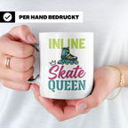 Inline Skate Queen Tasse für Skaterin, lustiger Rollerblade  – Weiß [farbe:weiß]