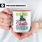 Inline Skate Queen Tasse für Skaterin, lustiger Rollerblade  – Rot [farbe:rot]