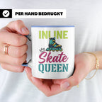 Inline Skate Queen Tasse für Skaterin, lustiger Rollerblade  – Blau [farbe:blau]