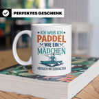 Paddel Tasse für Frauen Ich paddel wie ein Mädchen Lustiger  – Weiß [farbe:weiß]