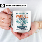 Paddel Tasse für Frauen Ich paddel wie ein Mädchen Lustiger  – Weiß [farbe:weiß]