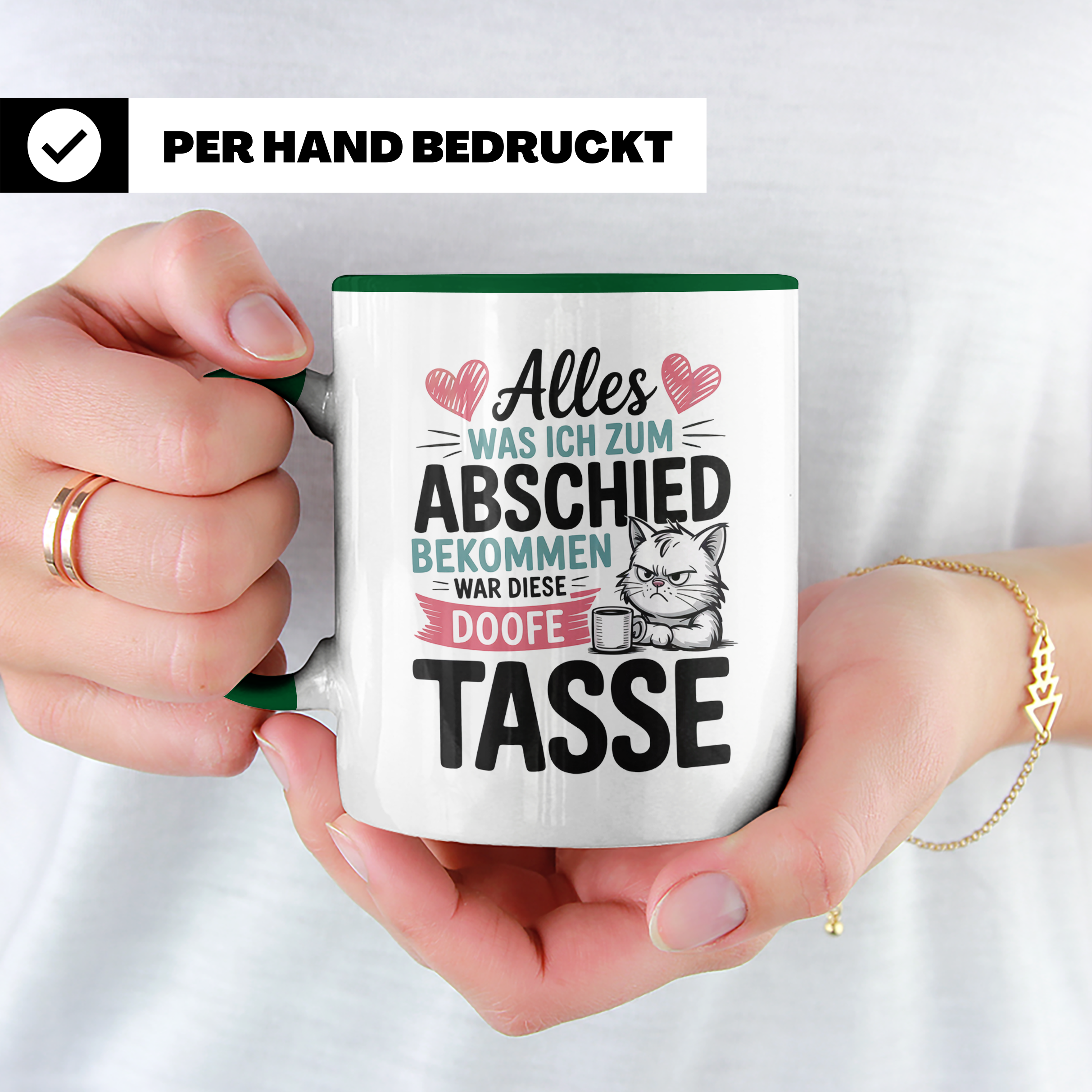Abschiedsgeschenk Katze Tasse - Alles was ich zum Abschied bekam war diese doofe Tasse - Büro Kollegen Geschenkidee mit Katzen Motiv