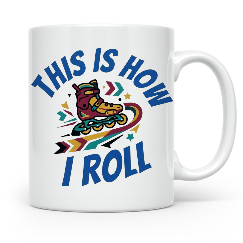 Inliner Tasse 'This Is How I Roll' Retro 90er Jahre Design,  – Weiß [farbe:weiß]