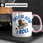 Inliner Tasse 'This Is How I Roll' Retro 90er Jahre Design,  – Rosa [farbe:rosa]