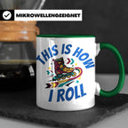 Inliner Tasse 'This Is How I Roll' Retro 90er Jahre Design,  – Grün [farbe:grün]