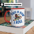 Inliner Tasse 'This Is How I Roll' Retro 90er Jahre Design,  – Rot [farbe:rot]