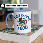 Inliner Tasse 'This Is How I Roll' Retro 90er Jahre Design,  – Blau [farbe:blau]
