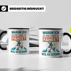 Snowboard Tasse mit Spruch "Warum ich ohne Stöcke fahre", lu – Schwarz [farbe:schwarz]