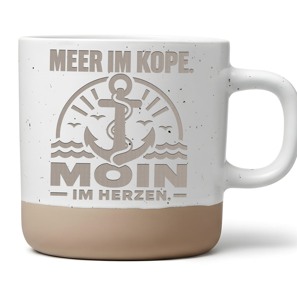Anker Tasse Meer im Kope Moin Herzen - Geschenk für Norddeutsche - Mar – Bild 1