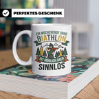 Biathlon Tasse mit Spruch Wochenende ohne Biathlon sinnlos | – Weiß [farbe:weiß]