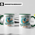 Wakeboard Tasse Wake Up Wakeboard All Day Spruch, Geschenk f – Grün [farbe:grün]