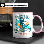 Wakeboard Tasse Wake Up Wakeboard All Day Spruch, Geschenk f – Rosa [farbe:rosa]
