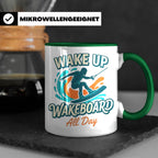 Wakeboard Tasse Wake Up Wakeboard All Day Spruch, Geschenk f – Grün [farbe:grün]