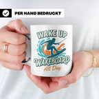 Wakeboard Tasse Wake Up Wakeboard All Day Spruch, Geschenk f – Weiß [farbe:weiß]